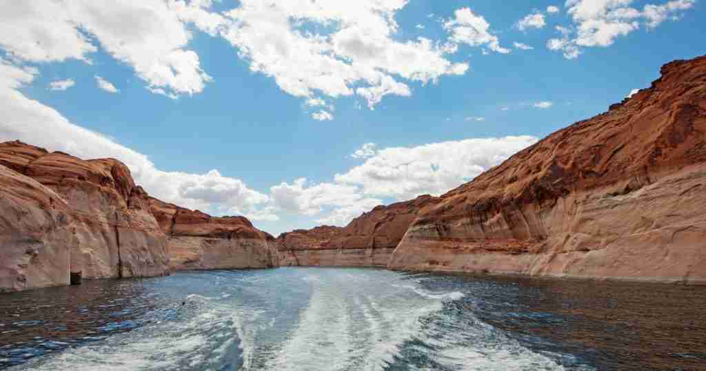 a lake in a canyon
